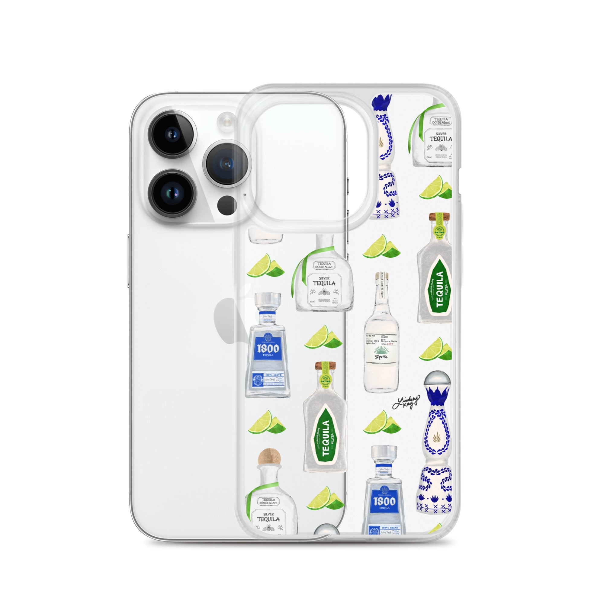 Ilustración de botellas de tequila - Funda transparente para iPhone®